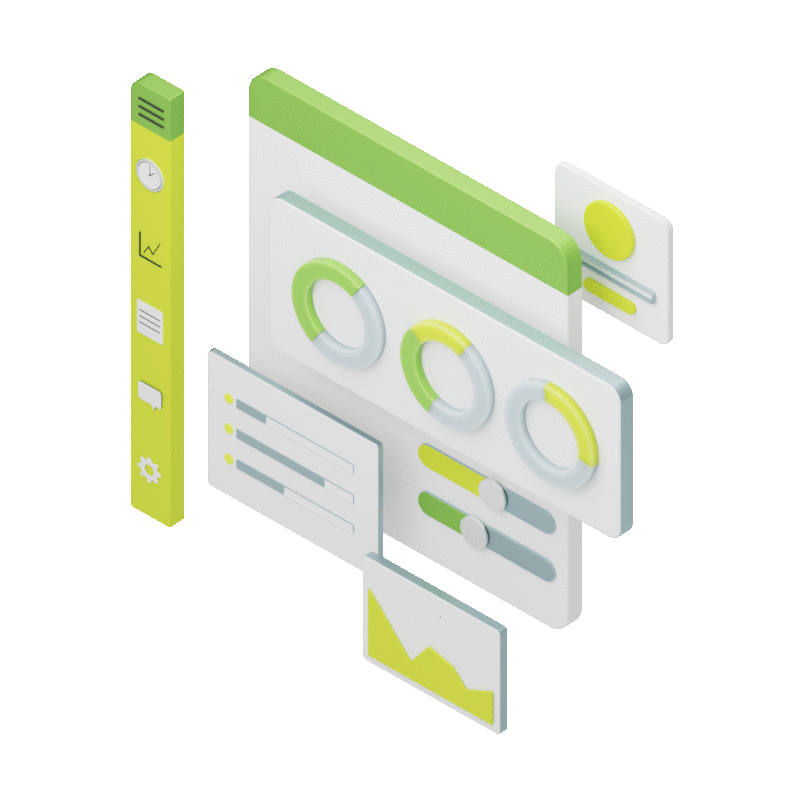 3d isometric data dashboard with infographics and statistics